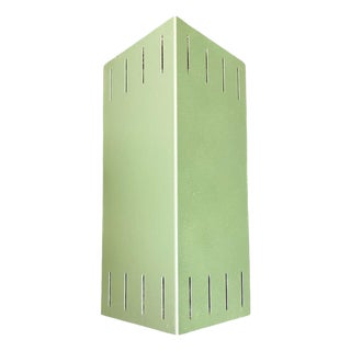 1950s Mid-Century Modern Googie Geometric Enameled Steel Wall Sconce W/ Slots , 47 Available For Sale