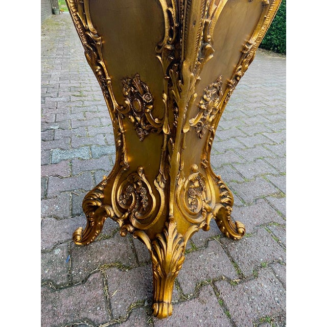 1990s Italian Baroque Gold Resin Pedestals - Pair of 2 Pc For Sale - Image 15 of 17