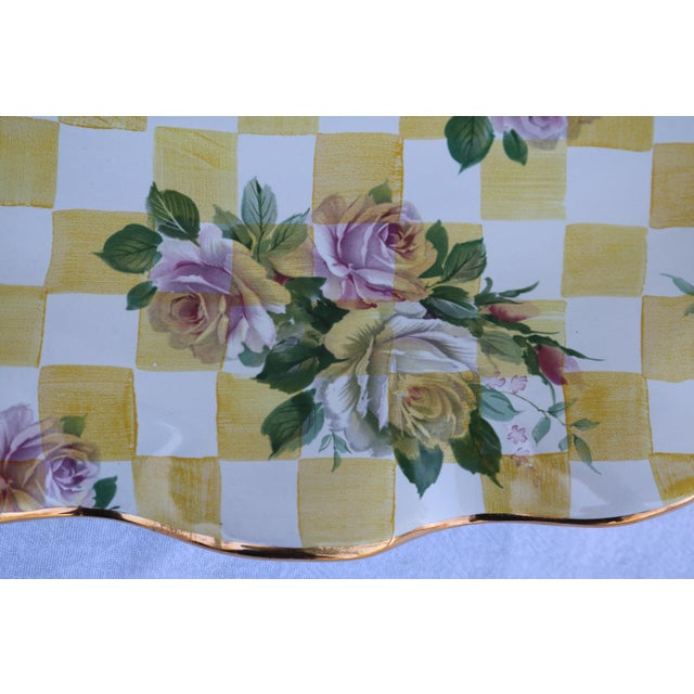 Late 20th Century MacKenzie-Childs Honeymoon Dandy Lion Yellow 16” Scalloped Platter For Sale - Image 12 of 16