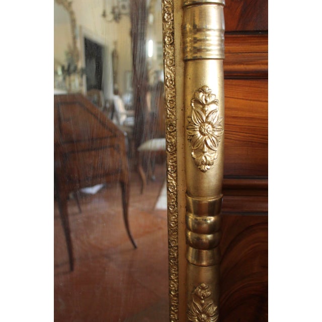 American Small Antique American Sheraton Giltwood Mirror For Sale - Image 3 of 13