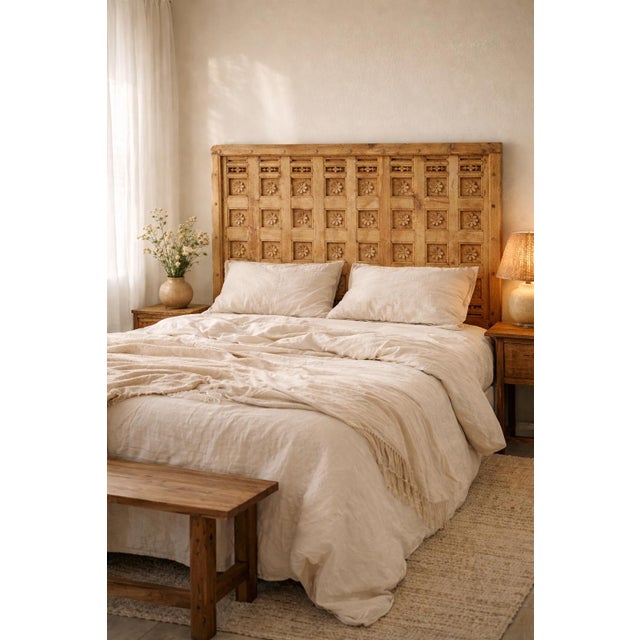 Mid 20th Century Carved Flower Ceiling Panel / Headboard For Sale - Image 10 of 10