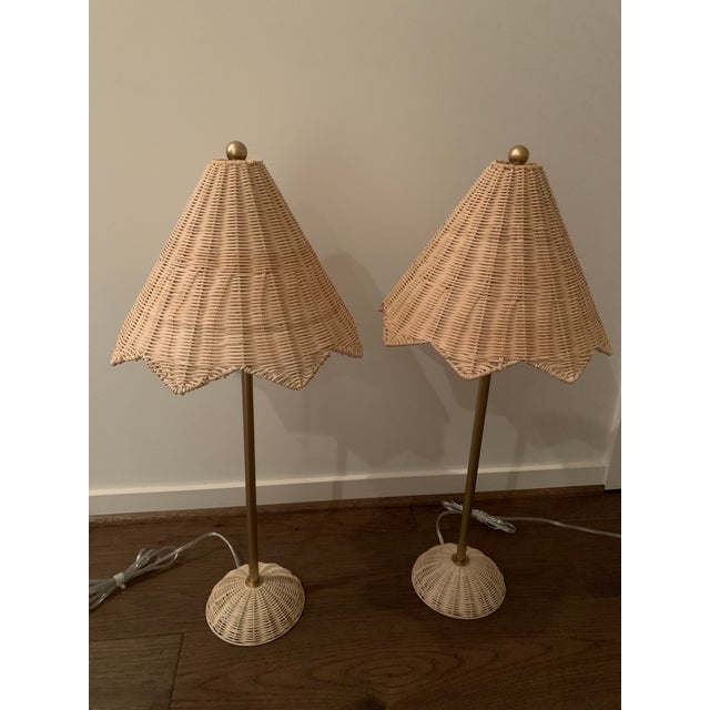Lillian August Rattan Table Lamps a Pair Chairish