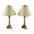 Vintage Empire Style Brass Fluted Crystal Column Table Lamp 1970's , a Pair For Sale