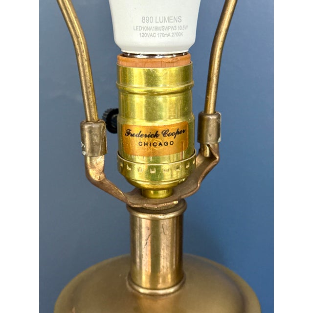 Mid 20th Century Frederick Cooper Mid 20th Century Blue Floral Lamp For Sale - Image 5 of 11