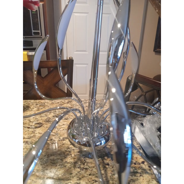 2020s American Stunning Lumimania Wofi Chrome Led Hampton 12 Movable Prong Chandelier For Sale - Image 5 of 7