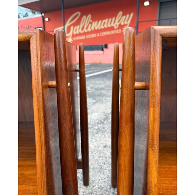 Brown Fully-Refinished Mid Century Drexel Declaration Nightstand Pair For Sale - Image 8 of 13