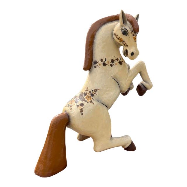 Vintage Large Paper Mache Horse Mid-Century Modern Sergio Bustamante Style Sermel Tonala For Sale