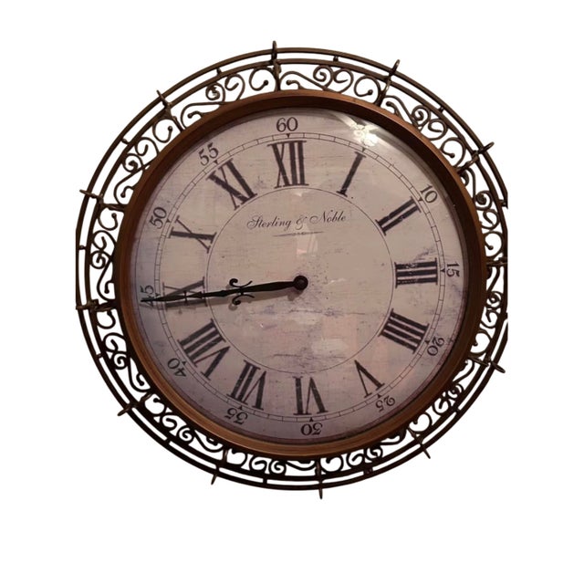Vintage Sterling and Noble Wall Clock For Sale