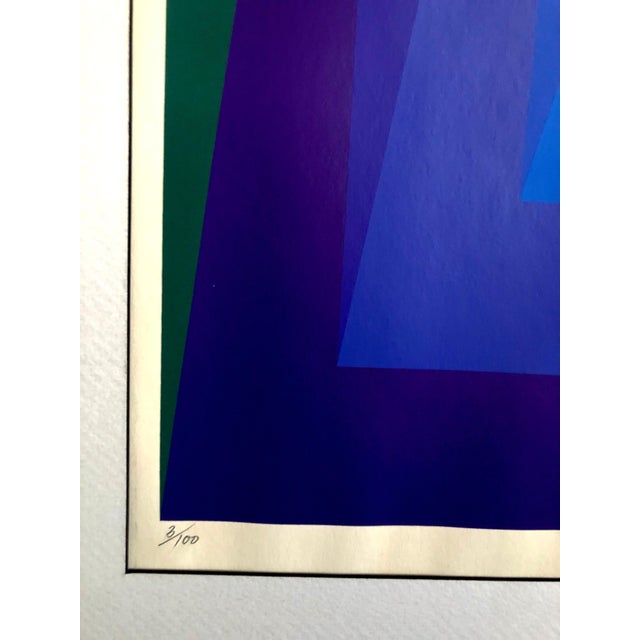 Op Art Luitpold Domberger, 1970's Op Art Cintique Geometric Abstract Color Gradations Silkscreen Domberger, 1970 For Sale - Image 3 of 7