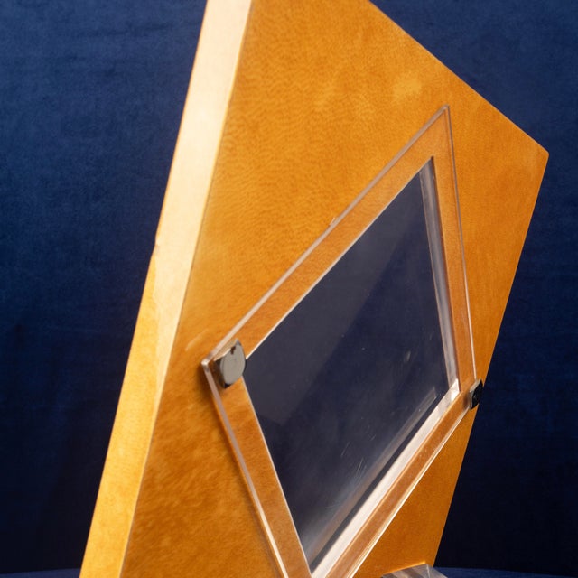 Vintage Natural Parchment and Acrylic Glass Photo Frame by Giorgio Tura for Tura Milano, 1980 For Sale - Image 11 of 17