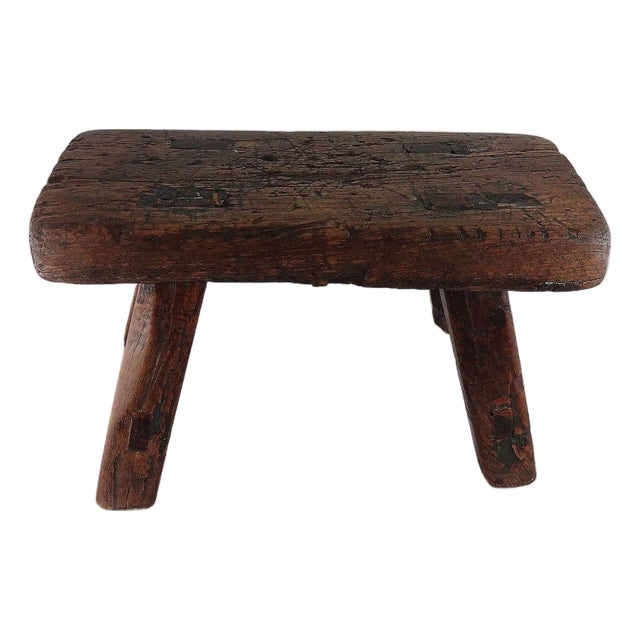 Primitive Wood Stool For Sale