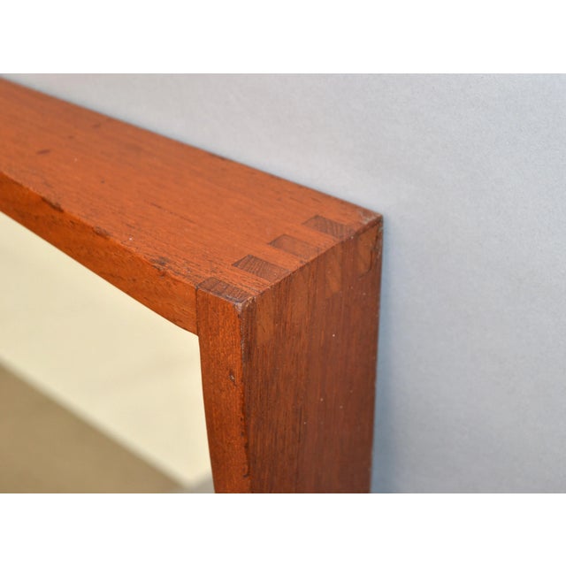 Pedersen & Hansen Scandinavian Modern Rectangle Dovetailed Teak Wall Mirror 1960 For Sale In Miami - Image 6 of 12