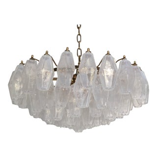 Opalino Italian Chandelier Poliedro Murano Glass Color For Sale