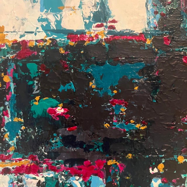 “My Dreams,” Original Abstract by Mai-Lis Bahr, Natural Wood Frame For Sale - Image 4 of 7