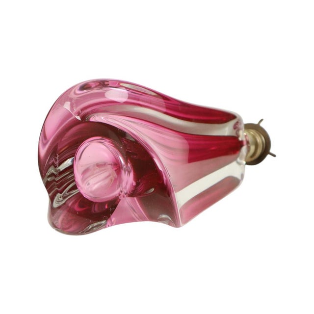 Purple Pink Swirl Crystal Table Lamp from Val Saint Lambert, 1960s For Sale - Image 13 of 15