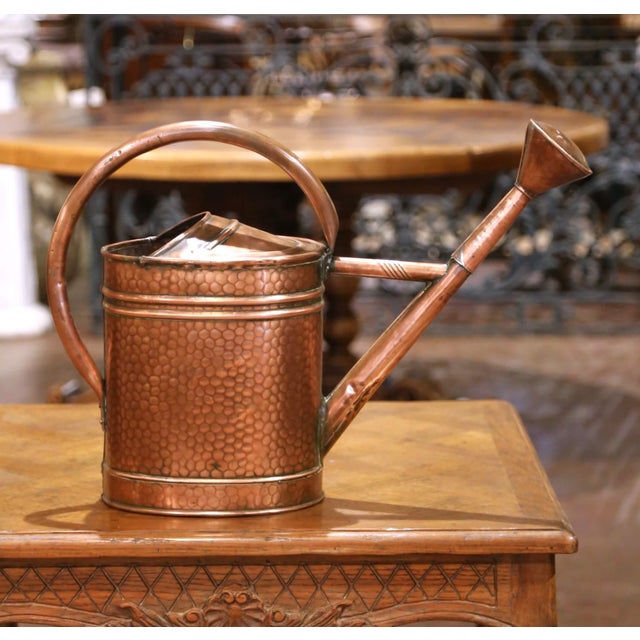 French 19th Century French Brass and Copper Watering Can From Normandy For Sale - Image 3 of 11