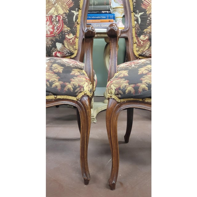 1950s Fine Pair of Vintage French Parlor Chairs For Sale - Image 5 of 12