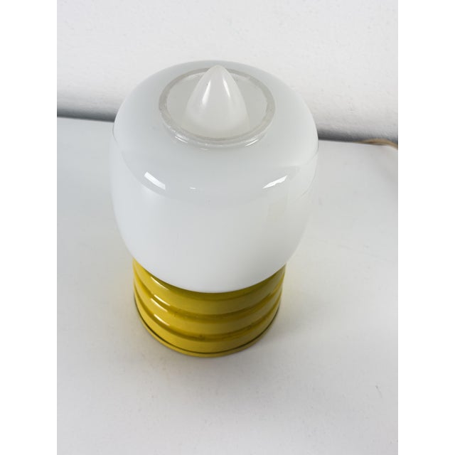 Vintage Bedside Lamps in Colored Metal and Opal Glass, 1970s, Set of 2 For Sale - Image 4 of 12