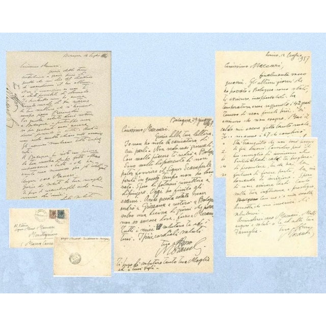 The set includes 3 autograph letters addressed to the painter mino maccari: -l.a.s bologna, june 29, 1949, (28x22cm),...