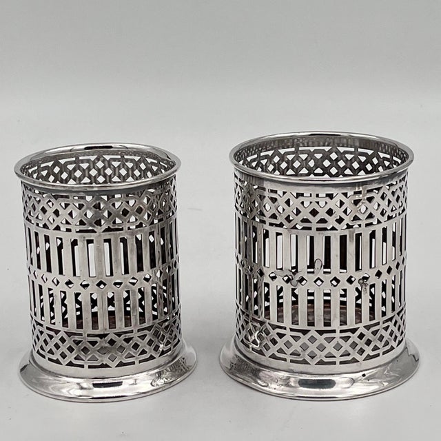 1940s Bernard Rice's Sons Inc. Silverplate Condiment Holders - A Pair For Sale - Image 9 of 13