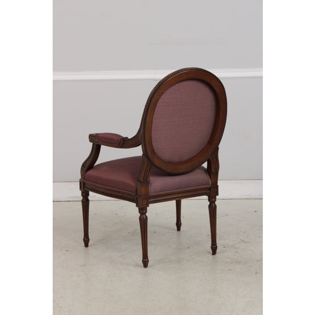 1990s Set of 8 French Louis XVI Style Upholstered Dining Chairs For Sale - Image 5 of 18