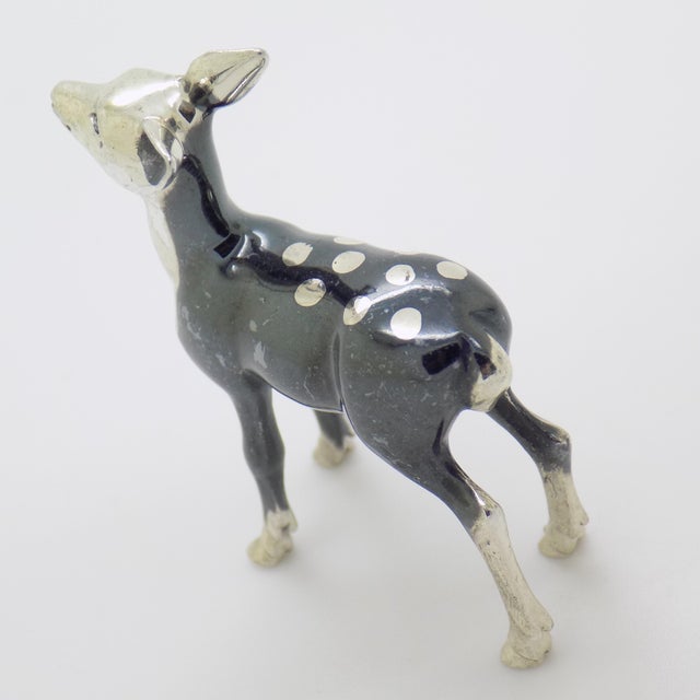 Vintage Italian Handmade Genuine Sterling Silver 925 Saturno Brand Deer Figurine Sculpture For Sale - Image 6 of 10