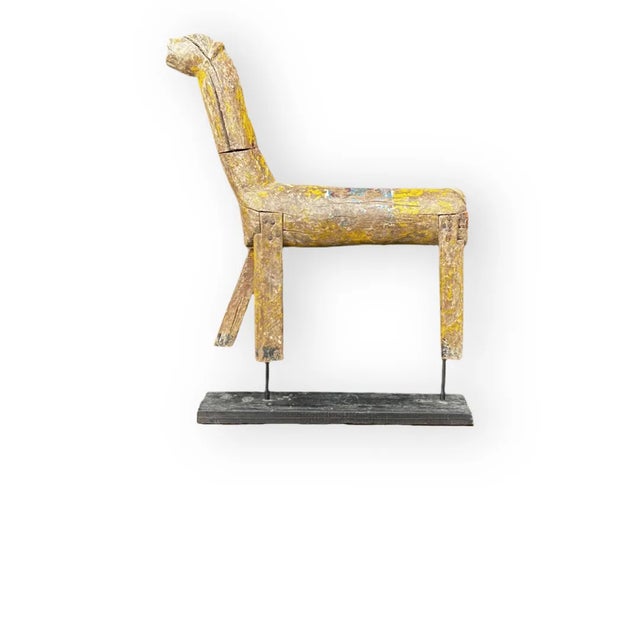 Large Handmade Antique Wooden Horse Sculpture, 1800s For Sale - Image 3 of 12