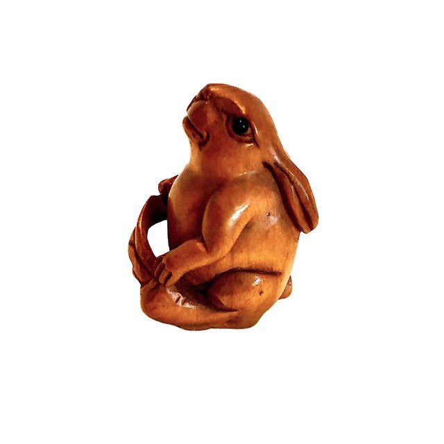 Set of Nine Japanese Netsuke Rabbits From the Showa Era For Sale - Image 17 of 18