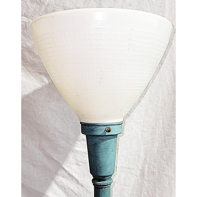 Traditional Mid 20th Century Painted Torchiere Table Lamps - a Pair For Sale - Image 3 of 6