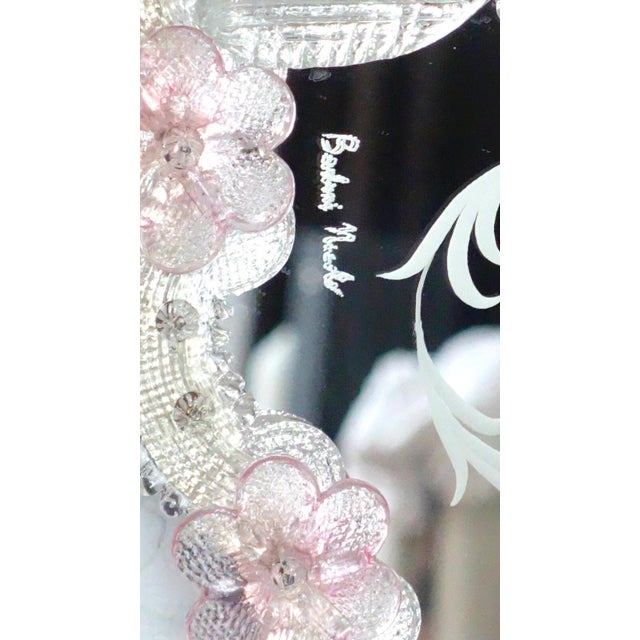 Silver Murano Glass Floral Mirror, 1950s For Sale - Image 8 of 9