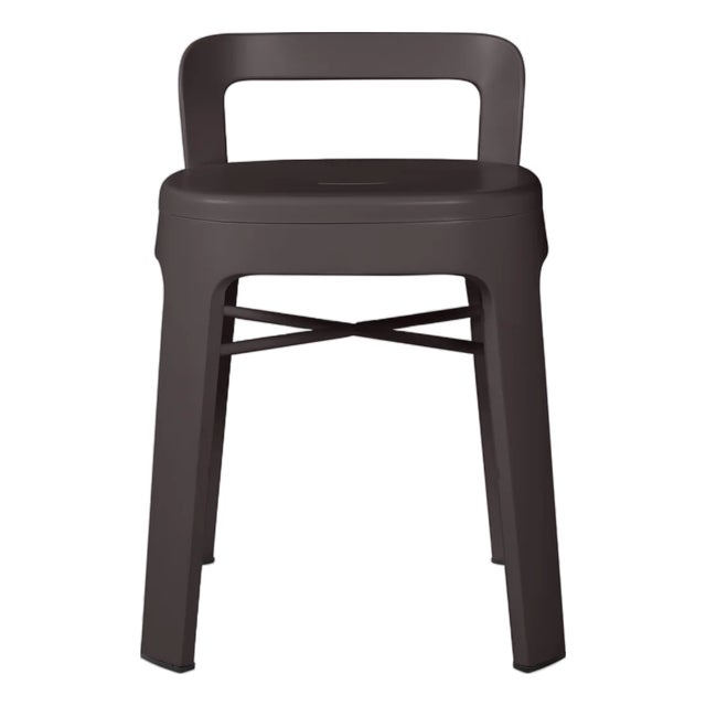 RS Barcelona Ombra Low Stool With Backrest, Gray For Sale