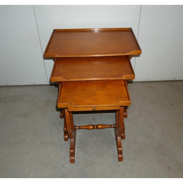Wood Vintage Nesting Tables, 1980s, Set of 3 For Sale - Image 7 of 16
