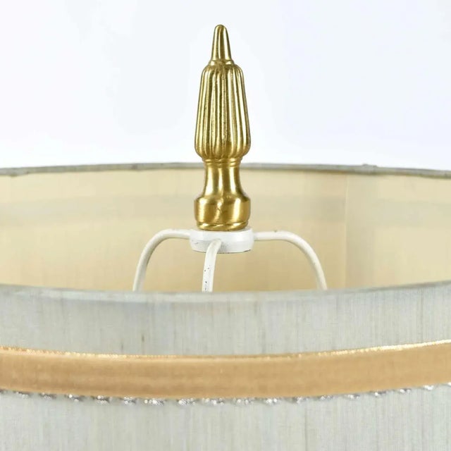 Rembrandt Teal and Gold Hourglass Shaped Midcentury Table Lamp For Sale - Image 11 of 12