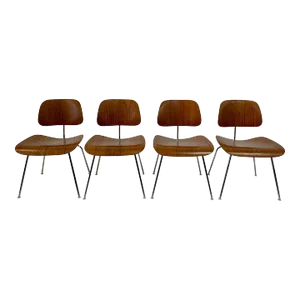 Early Set of Charles and Ray Eames for Herman Miller Chairs in Zebrawood