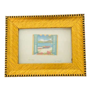Small Watercolor West Indies Signed For Sale