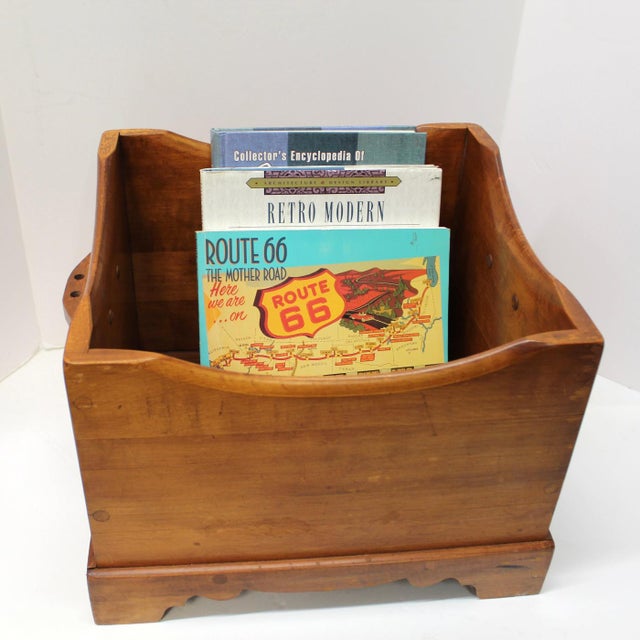 Wood Antique Solid Oak File Box For Sale - Image 7 of 7