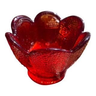 1960s Mid Century Modern Ruby Red Viking Glass For Sale