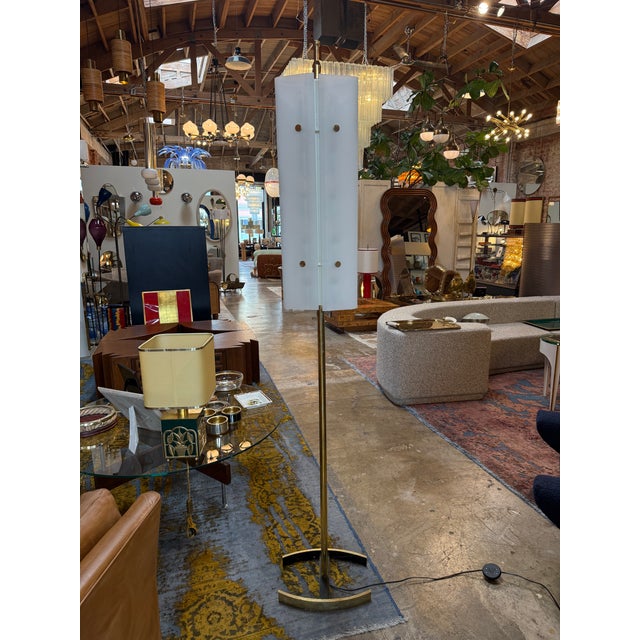 1950s Angelo Lelii Opaline Glass Floor Lamp For Sale In Los Angeles - Image 6 of 13