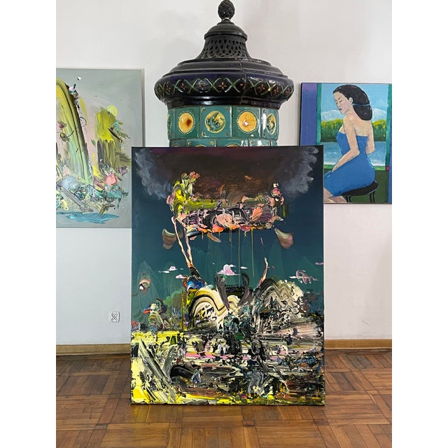 Franciszek Ledochowski, Osiris Above the Angel Gabriel, Acrylic on Canvas, 2021 For Sale - Image 6 of 7