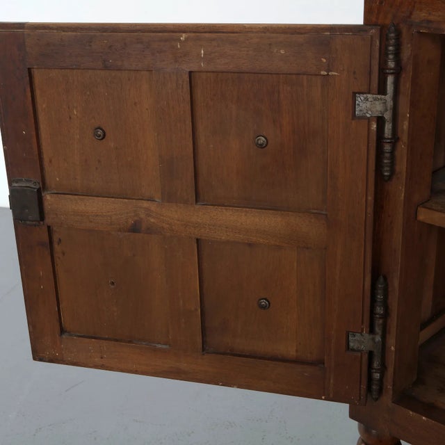 1940s Brutalist Charles Dudouyt Oak Sideboard With Carved Diamond Bobbin Legs, Attributed For Sale - Image 10 of 16