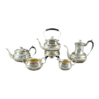 English Silverplate 5-Piece Tea and Coffee Set, Early 20th Century For Sale