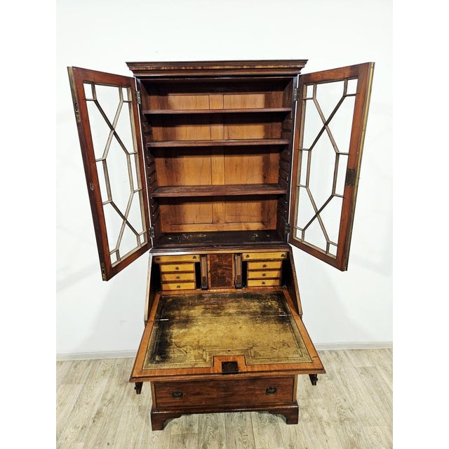 Victorian Mahogany Secretaire with Library For Sale - Image 17 of 18