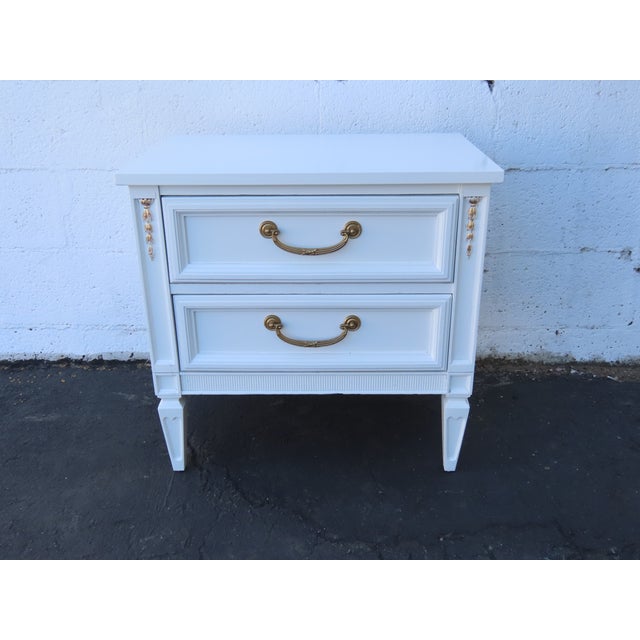 French Shabby Chic Painted Nightstand Side End Table 6581 For Sale - Image 11 of 14