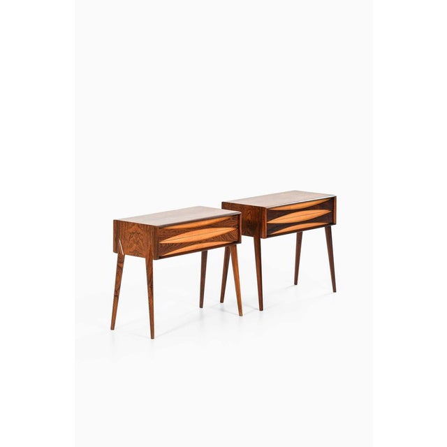Wood Beech and Rosewood Bedside Tables by Rimbert Sandholt, 1960s, Set of 2 For Sale - Image 7 of 12