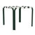 Brown Jordan Kantan Aluminum Stacking Stool/Occasional Table in Forest Green with White Suncloth Strapping For Sale