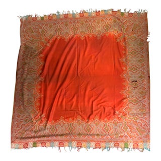 Antique Indian Paisley Shawl Throw [Tv] For Sale