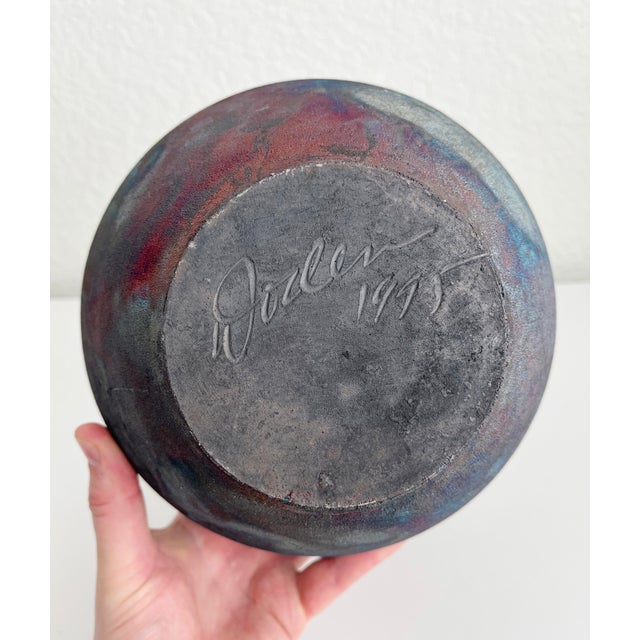 Large Raku Pot Vase For Sale - Image 9 of 9