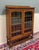 1930s Antique English Bookcase Cabinet Double Door Leaded Wavy Glass Oak c.1930s For Sale - Image 5 of 18