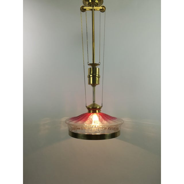 Art Deco French Hanging Light with Original Shade, 1920s For Sale - Image 4 of 12
