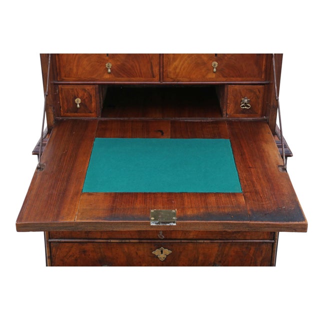 Antique Queen Anne Inlaid Burr Walnut Escritoire Desk, Early 18th Century For Sale - Image 3 of 14